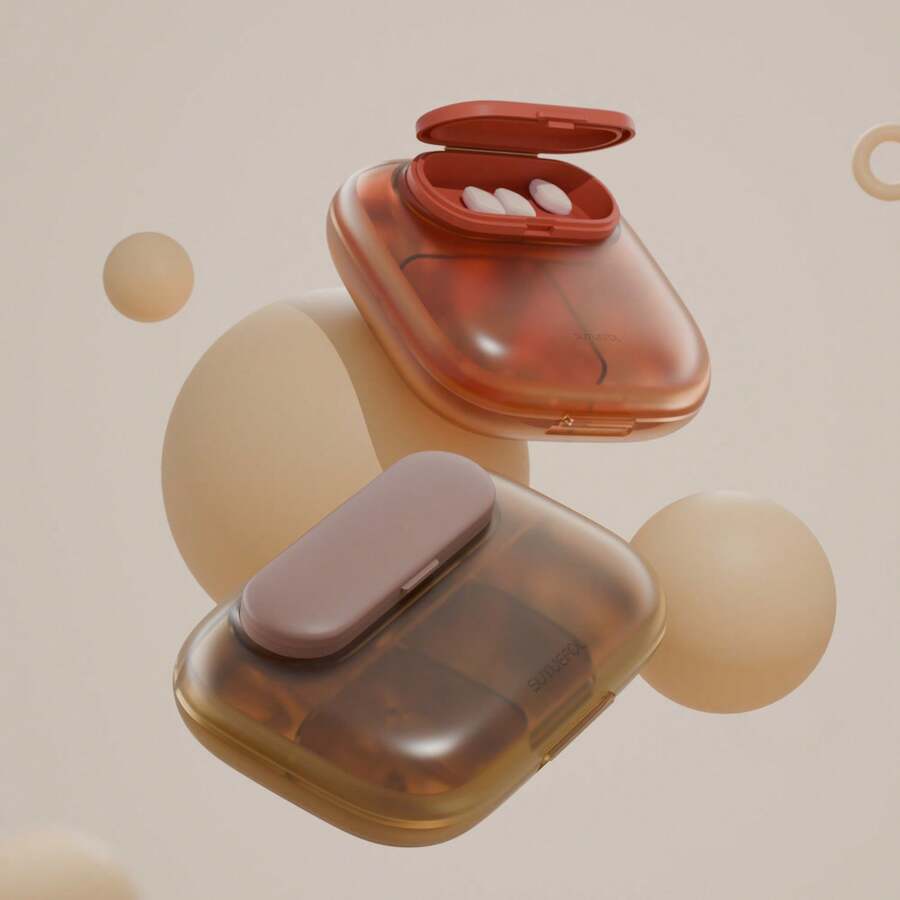 Hộp đựng thuốc mini di động, phù hợp cho ba bữa ăn mỗi ngày, hộp đựng thuốc nhỏ gọn, hộp đựng viên nang, thuốc men, thực phẩm chức năng tiện dụng.