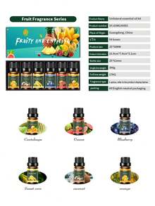 6 件香薰精油套装，植物香味，包括扩散器、蜡烛、香薰石、加湿器、汽车扩散器和家用补充油