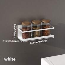 1pc Magnetic Kitchen Storage Rack, Side-Mounted Refrigerator Metal Shelf, Spice Rack, Model B, Space-Saving Household Practical Product, Suitable For Organizing Kitchen Essentials, Fashionable And Practical Design, Perfectly Fits Modern Home - Multicolor - View 6
