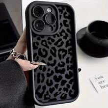 Black Leopard Print Compatible With Apple 16/15/14/13/12 Pro Max High Bamboo Phone Case  11 Soft - White - View 1