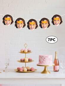 7pcs Custom Face Photo Banner,Happy Birthday Banner, Customize Photo And Text,Personalized 30th, 40th, 50th, 60th Birthday Gift For Him,Couple Gift,Unforgettable Gratitude Gift For Celebrating Special Days - متعدد الألوان - مشاهدة 12