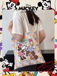 Disney 1个官方授权米奇图案收纳袋，轻便大容量手提袋，可折叠卡通图案购物袋/单肩包，男女通用/学生日常/外出/购物/情人节钱包 - 彩色 - 查看 8