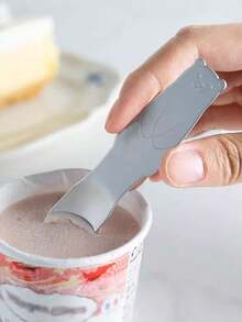 2件套不锈钢甜点勺、酸奶燕麦勺、咖啡勺、冰淇淋勺、蛋糕碗罐装勺 - 銀色 - 查看 2