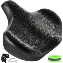 bicicleta para hacer ejercicioWOTOW Sillín de icleta Ancho y Cómodo Asiento Impermeable y Transpirable para icleta de Montaña Carretera Eléctrica y Ejercicio Absorción de Impactos Universal para Hombres y Mujeres - Negro  Tira Reflectante - Ver 7