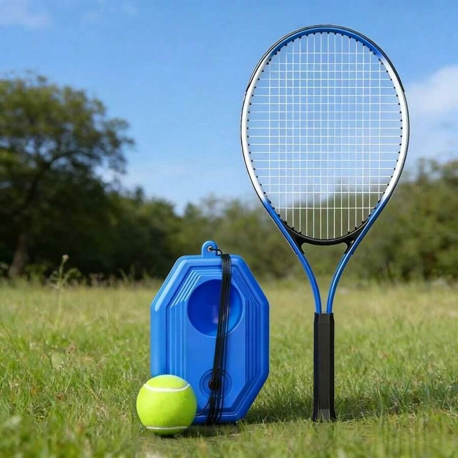 1 Máy tập tennis kèm dây đàn hồi, tự tập cho người mới bắt đầu, Bộ vợt tennis - Nhiều màu - Xem 1