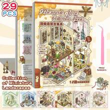 12款主题迷你小屋：3D视觉微缩景观贴纸、景观贴纸、场景贴纸，从粉彩卧室、乐队排练室到万圣节小屋、复古酒吧，风格柔和精致，适合剪贴簿、桌面装饰、减压DIY！ - 彩色 - 查看 1