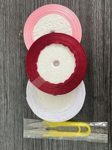 1pc Wide Polyester Satin Ribbon, Wedding Cake Decor Bow Ribbon, Gift Wrapping Decoration Ribbon, Camping Supplies, Party Supplies, Friend Gatherings, Family Dinners - Multicolor - View 13