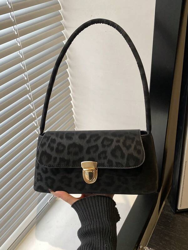 Women's Vintage Faux Oiled Leather Flap Decor Shoulder Underarm Bag, Suitable For Dating, Outing, Party , Vintage Bag