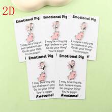 5pcs, Lucky Pig Keychain, Cute Mini Pink Pig Pocket Hug Charm With Inspirational Message, Positive Pocket Hug, Perfect Gift For Party, Birthday, Easter, Mother's Day, Father's Day, Graduation, Thoughtful Present, Cartoon Style - Multicolor - View 4