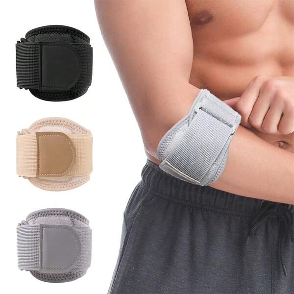 1pc Adjustable Elastic Compression Elbow Sleeve, EVA Padded Shock Absorption, Suitable For Running, Fitness, Basketball, Volleyball, Tennis And Other Outdoor Sports