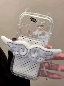 高端水钻白色翅膀星形设计手机壳，兼容 14 Pro Max、16，全方位保护，时尚美观，也兼容 17、15 Pro Max - 白色 - 查看 11