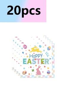 10pcs Easter Bunny & Egg Theme Party Supplies, Including Plates, Cups, Napkins, Camping/Travel Essentials, Birthday, Wedding, Banquet - Multicolor - View 5