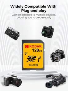 KODAK 100% Original 64GB 128GB SD Card Memory Cards Class10 256GB U1 HD SD Card Memory Card SDXC V30 Memory Cards For Camera - 彩色 - 查看 6