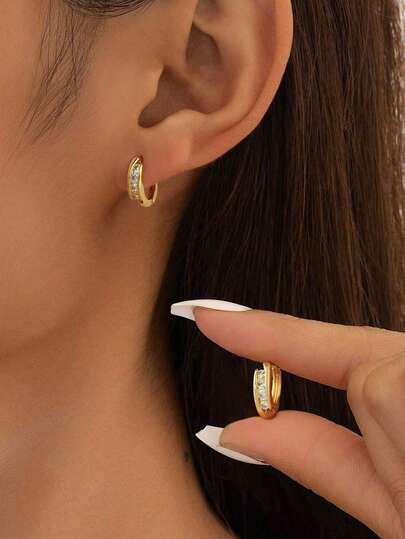 1 Pair S925 Sterling Silver Elegant Micro-Inlaid Cubic Zirconia Earrings, Exquisite Jewelry Gift For Women, Party Gift, Birthday Gift, Daily Wear