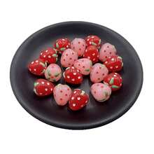 10/20/50 hạt cườm hình dâu tây - Hạt cườm acrylic vẽ tay theo phong cách nhỏ giọt sơn dầu, có lỗ thẳng, nguyên liệu tự làm trang sức cho vòng cổ, bông tai, vòng tay. - Nhiều màu - Xem 9