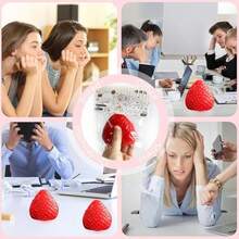 Strawberry Squeezing Toy - Suitable For Both Children And Adults As A Stress Relieving Toy. The Transparent Packaging Contains Realistic Strawberry Fruit Shapes, Making It Suitable For Party Gifts, Birthday Gifts, And Tabletop Decorations. - Red - View 8