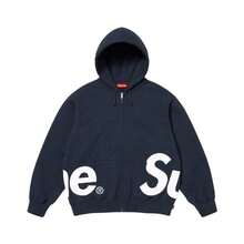 Supreme Big Logo Jacquard Hooded Sweatshirt | Premium Heavyweight Crossgrain Fleece Hoodie | Authentic Streetwear Pullover Outerwear - Áo hoodie màu xanh hải quân - Xem 1