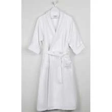 Bosphora Unisex Adult Bathrobe – 100% Cotton, One Size Fits Most, Soft & Absorbent Perfect For Men & Women | Modern Design - trắng - Xem 3