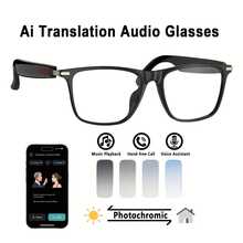 AI Smart Glasses With 160 Languages Real Time Translation Support, Chat GPT System, Multi-Functional Audio Glasses For Men And Women, Built-In Microphone And Speaker, Calls Music Playback And Hands-Free Calling, Physical Color Changing Lens - Black - View 5