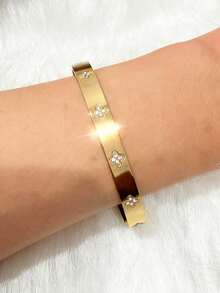 5pcs/Set Personalized Multi-Color Stainless Steel Bracelet Set, Unique Design, Fashionable, Multi-Element Design, Exquisite Ideal Gift, Non-Fading Jewelry, Stylish - Gold 5 - View 9