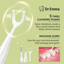 Kit de Hilo Dental Eléctrico para Dientes Posteriores con Cabezales Reemplazables, Incluye 120 Unidades, para Limpieza Dental y Estimulación de Encías - como en la foto - Ver 5