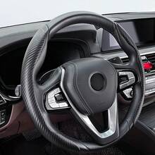 Bộ 2 bọc vô lăng chống trượt bằng sợi carbon, thiết kế hình bướm phân đoạn chống thấm nước, phù hợp với 99% các loại xe, phụ kiện nội thất ô tô, màu đen. - Bộ 2 món - Xem 10