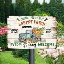 1pc Customizable Farmhouse Metal Sign, Vintage Carrot Patch & Easter Bunny Design, Personalized Holiday Wall Decor, 8x12 Inch Holiday Wall Sculpture, For Home And Outdoor Use - Multicolor - View 6