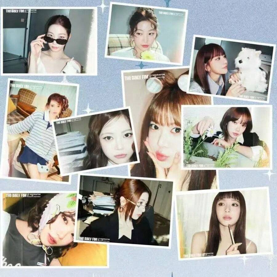 Årstidshälsningar 2026 Kalenderinlägg, affischer, klistermärken för rumsdekoration, samlarföremål från fläktar, Sakura, Kim Chea Won, Huh Yunjin, Kazuha, Hong Eunchae. - Multifärgad - Visa 1