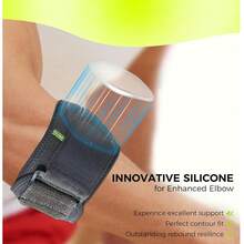 1pc Adjustable Elbow Compression Sleeve, Elbow Support Brace For Men & Women, Golf Elbow, Tennis Elbow Compression Strap - Grey - View 6