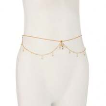 Belly Buttom Ring With Waist Chain, Summer Beach Multi-Layer Crystal Bikini Rhinestone Navel Piercing Dangle Belly Button Rings Waist Chain Sexy Belly Body Chain Jewelry For Women - Multicolor - View 4