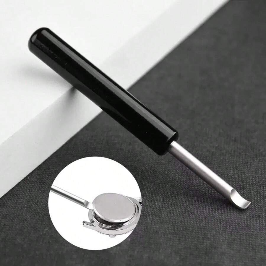 1pc Watch Back Cover Opener Tool, Alloy Repair Tool Lever, No Assembly Required, Watch Maintenance And Case Removal Tool - Suitable For Watch Enthusiasts And Professionals - Silver - View 1