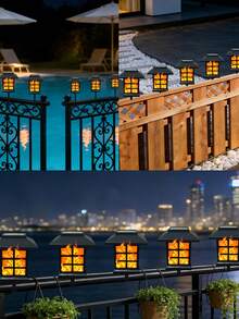 2/4个太阳能火焰灯，LED太阳能户外灯，花园灯，适用于圣诞节、花园、景观、小径、庭院、露台、户外庭院装饰，暖光落地灯，无线黄昏到黎明花园小径景观灯 - 暖光 - 查看 6