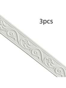 1/2/3pcs Self-Adhesive Foam Baseboard Trim, Waterproof Anti-Collision Wall Corner Decor, 3D Foam Decorative Skirting Baseboards For Living Room