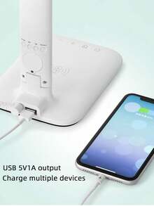 Đèn bàn tối giản sạc không dây 5W với chức năng hiển thị lịch và hẹn giờ 45 phút, phù hợp cho học sinh và người lớn (Chỉ hỗ trợ sạc không dây cho các thiết bị có khả năng sạc không dây) - trắng - Xem 4