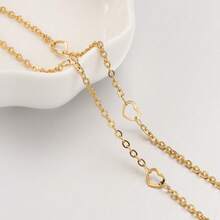 1m/2m Fashionable Stainless Steel Hollow Heart Chain, Gold Cross Chain, Suitable For DIY Necklace, Bracelet, Jewelry Making - Chain - View 6
