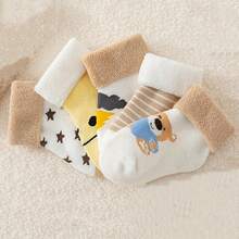 5双装婴儿卡通舒适柔软加厚保暖袜，秋冬季 - 彩色 - 查看 9