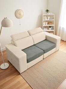 1pc Striped Plaid Sofa Seat Cushion Cover, All Season Modern Minimalist Stretch Sofa Slipcover, Scratch-Resistant, Anti-Slip, Dust-Proof, Washable, Suitable For Living Room, Bedroom, Study, Light Gray, Dark Gray - Light Grey - View 14