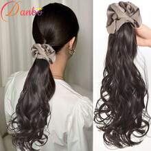 16 Inch Women's Wavy Synthetic Ponytail Clip-On Hair Extension With Headband Design - Multicolor - View 9