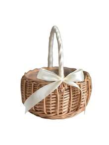 Handwoven Pearl Princess Rattan Storage Basket, Handheld Flower Basket, Home & Wedding Decor - Multicolor - View 11