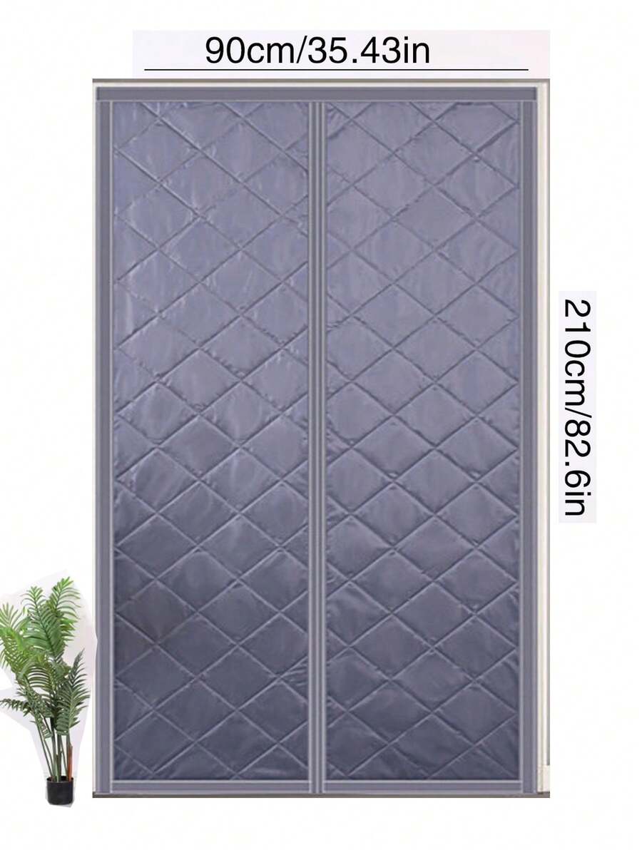 1件装家居装饰隔热门帘，秋冬季门帘，保暖防风，带磁性静音中间隔帘 - 彩色 - 查看 1