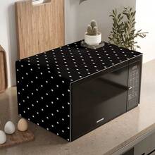 1pc Geometric Print Pattern Microwave Dust Cover, Decorative Dust Cover, Flat Printing, Linen Material, Non-Waterproof, With Side Pocket, Home Decor, Appliance Protection Decor, Easy To Use And Clean - Multicolor - View 13