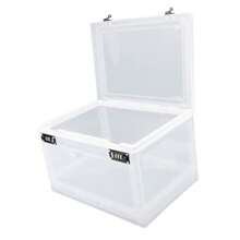 zxxCaa de  Grande para Medicamentos Caa de Almacenamiento con Cerradura para Refrigerador para Alimentos Gabinete con Cerradura a Prueba de Niños Pastillerocaja de oficina - Blanco transparente - Ver 5