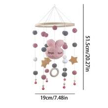 con conejo de fieltro rosa, bolas, estrellas, campanas y anillos de madera. - 1 pza. - Ver 4