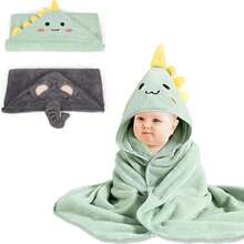 2 Pcs Toalla de Baño con Capucha, Toallas de Baño Super Absorbentes para Niños, Forro de Lana Suave y Acogedora, Bonita Toalla de Baño para Niños con Forma de Animales (Verde y Gris),40839835 - Naranja - Ver 1