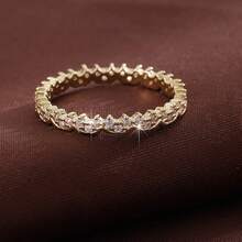 1pc Elegant Heart-Shaped Cubic Zirconia Inlaid Fashion Ring For Women - Multicolor - View 6