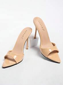 女士裸色高跟凉鞋，夏季优雅尖头细带高跟鞋，性感露趾凉鞋 [此款式尺码偏小，订购时请参考尺码表] - 淺粉色 - 查看 11