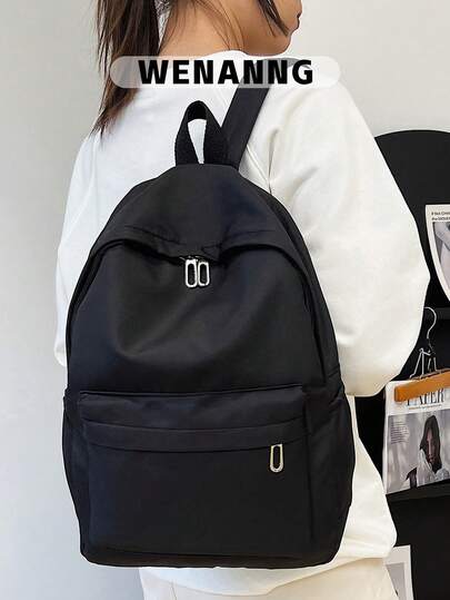 Prosty, jednokolorowy plecak, swobodny i wszechstronny, zapinany na zamek błyskawiczny, lekki i łatwy w noszeniu, odpowiedni dla studentów. Ta modna torba na ramię w jednolitym kolorze jest odpowiednia dla kobiet w każdym wieku, o dużej pojemności, poręczna i lekka, odpowiednia zarówno dla mężczyzn, jak i kobiet. Idealny wybór do biura, na uniwersytet, do szkoły, gimnazjum, liceum, do pracy, w interesach, do pracy, na dojazdy, na imprezy sportowe i na inne okazje.