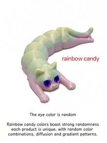 2026新款3D打印可动长猫科动物模型 - 飞鼠、穿山甲、铰链关节可动小狐狸、3D打印逼真眼睛小乌龟模型、猫形,多种动物造型可选,无需电源 - 可爱的家居/办公室/派对装饰 - 生日/圣诞节/万圣节礼物 - 彩色 - 查看 28