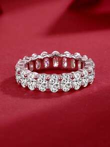 Nhẫn Moissanite bạc 925 cao cấp dành cho nữ, không gây dị ứng, thích hợp làm nhẫn đính hôn/cưới, quà tặng ngày Valentine/sinh nhật, hộp quà chống oxy hóa. - nhẫn - Xem 17