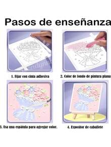 Profesional Art Pintura Pastel Óleo Con Caballete Madera Set - ramo de primavera - Ver 9